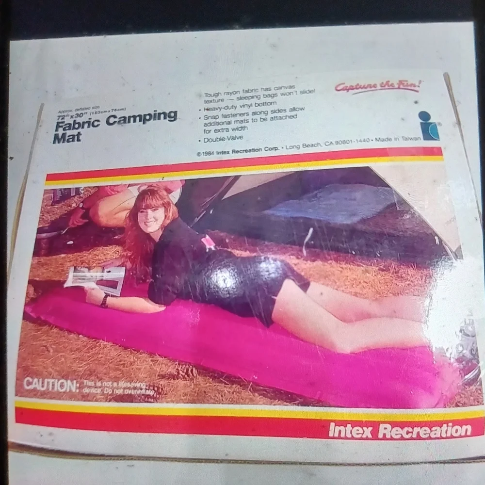 Vtg 1984 fabric camping g mattress ew old stock